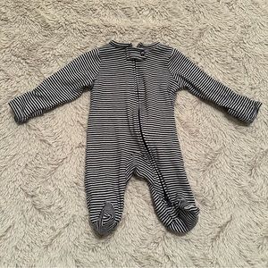 Newborn striped footie pajama